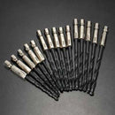 15pcs HSS Metric Drill Bit Set Titanium Coated Twist Drills Metal Wood OWQ