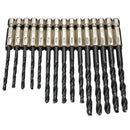 15pcs HSS Metric Drill Bit Set Titanium Coated Twist Drills Metal Wood OWQ