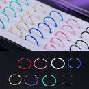 40Pcs Stainless Steel Nose Open Hoop Ring Ear Lip Studs Body Piercing UCU
