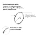 40Pcs Stainless Steel Nose Open Hoop Ring Ear Lip Studs Body Piercing UCU