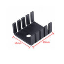 20PCS TO-220 Heat Sink Black TO220 15*10*20MM IC Heat Sink Aluminum XCZ LWS OQJ
