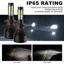 2*4-Sides H7 COB Hi-Lo Beam LED Headlight Kit  Bulb High Low 6500K AJU