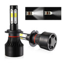 2*4-Sides H7 COB Hi-Lo Beam LED Headlight Kit  Bulb High Low 6500K AJU