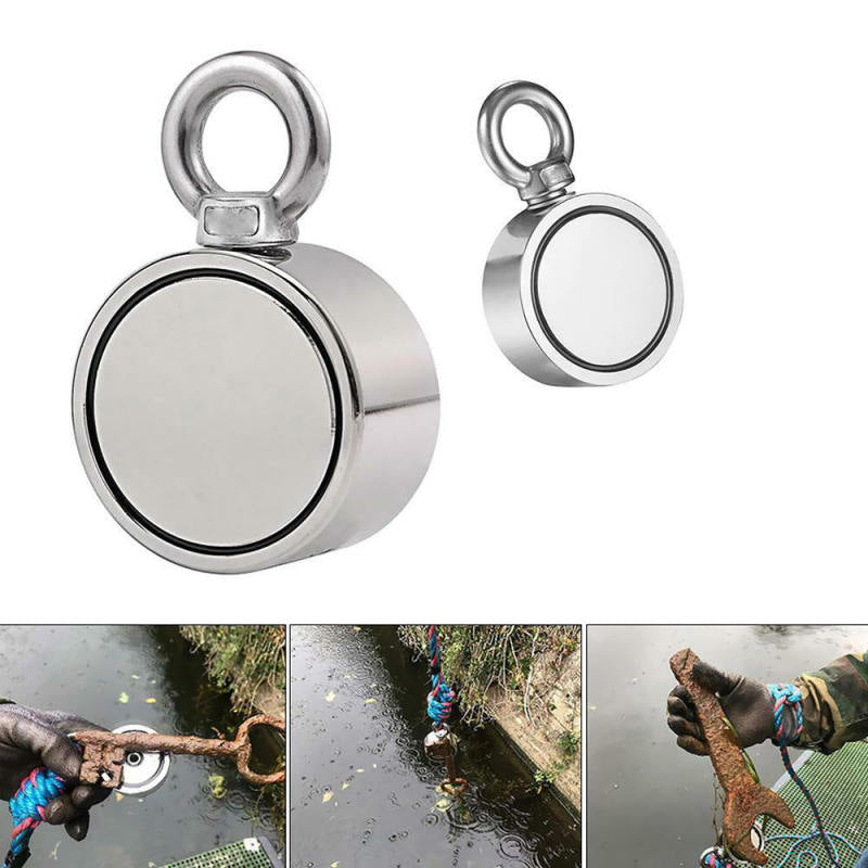 Round Double Sided Super Strong Neodymium Fishing Magnet 600LB Pulling Force xz