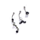Belly Button Dangle Rings Crystal Jewelry Barbell Navel Ball Bar Body Pi APR