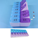 2Colors 14 Grids Double Row Medicine Pill Box Storage Container Organizer DRM