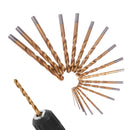 19x HSS Metric Drill Bit Set Titanium Coated Drills Metal Wood 1-10mm D NNI