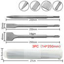 3pcs Electric Hammer Chisels Round Handle Pointed Flat Chisel Drill Bit  JVQ