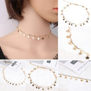 Lucky Star Choker Necklace Pendant Disc Chain Statement Necklace For Par CWV