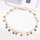 Lucky Star Choker Necklace Pendant Disc Chain Statement Necklace For Par CWV
