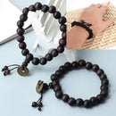 2pcs Fashion Wood Tibet Buddhist Buddha Beads Bracelet Bangle Wrist Jewelry Gift