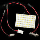 12v Warm White T10 BA9S Dome Festoon Adapter Panel 48 SMD LED Car Light Bulb