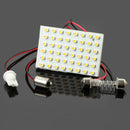 12v Warm White T10 BA9S Dome Festoon Adapter Panel 48 SMD LED Car Light Bulb