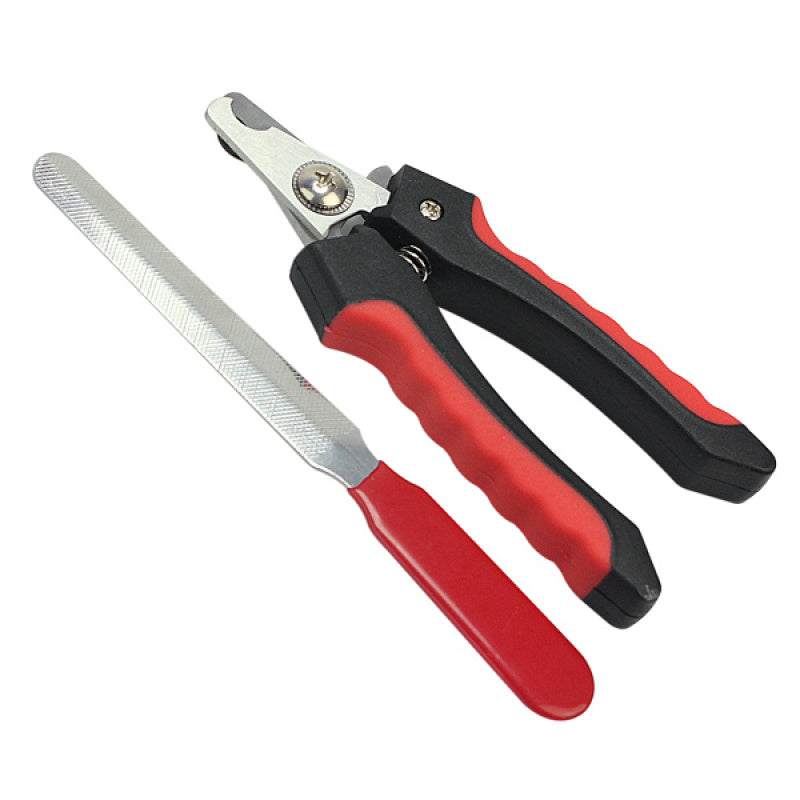1 Set Dog Cat Rubber Handle Claw Nail Clipper Cutter File Grooming Accessory