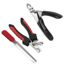 1 Set Dog Cat Rubber Handle Claw Nail Clipper Cutter File Grooming Accessory