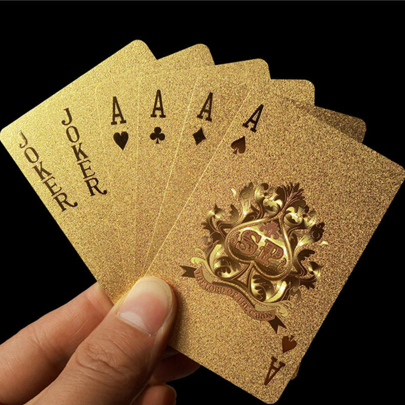 Creative Golden Plastic PET Poker Waterproof Magic Playing Cards Table Game 1Set
