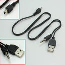 51cm Length Mini 5 Pin Male to 3.5mm Aux + Standard USB Charging Audio Cable