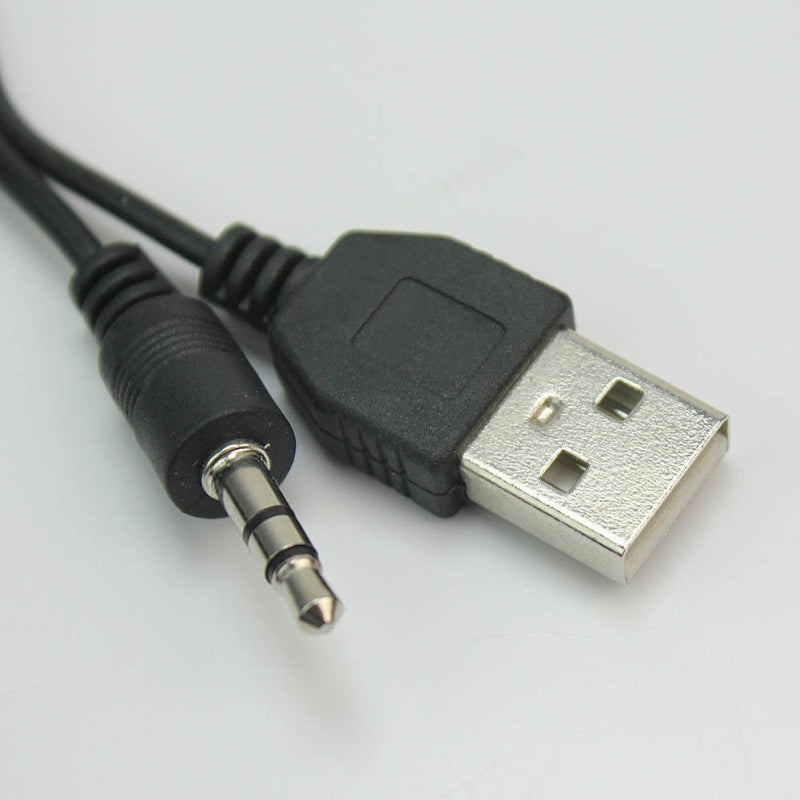 51cm Length Mini 5 Pin Male to 3.5mm Aux + Standard USB Charging Audio Cable