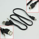 51cm Length Mini 5 Pin Male to 3.5mm Aux + Standard USB Charging Audio Cable