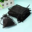 60Pcs Organza Drawstring Gift Jewelry Bags Pouches Black For Wedding Party FUC