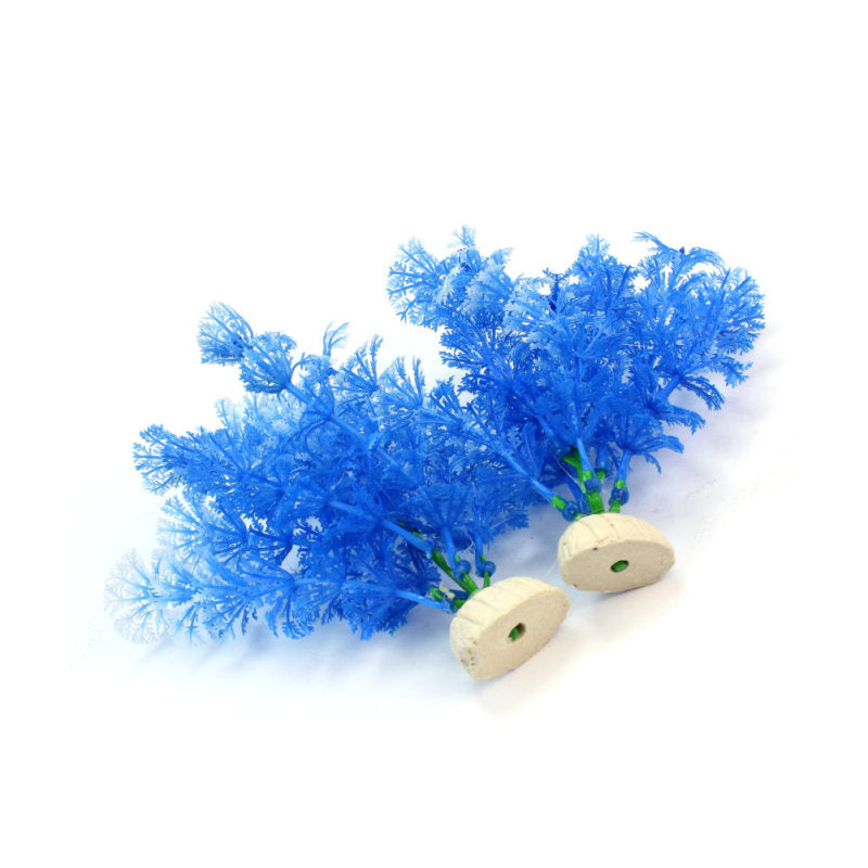 2x Artificial Simulation Blue Tank Aquarium Landscaping Decoration Plants 15cm