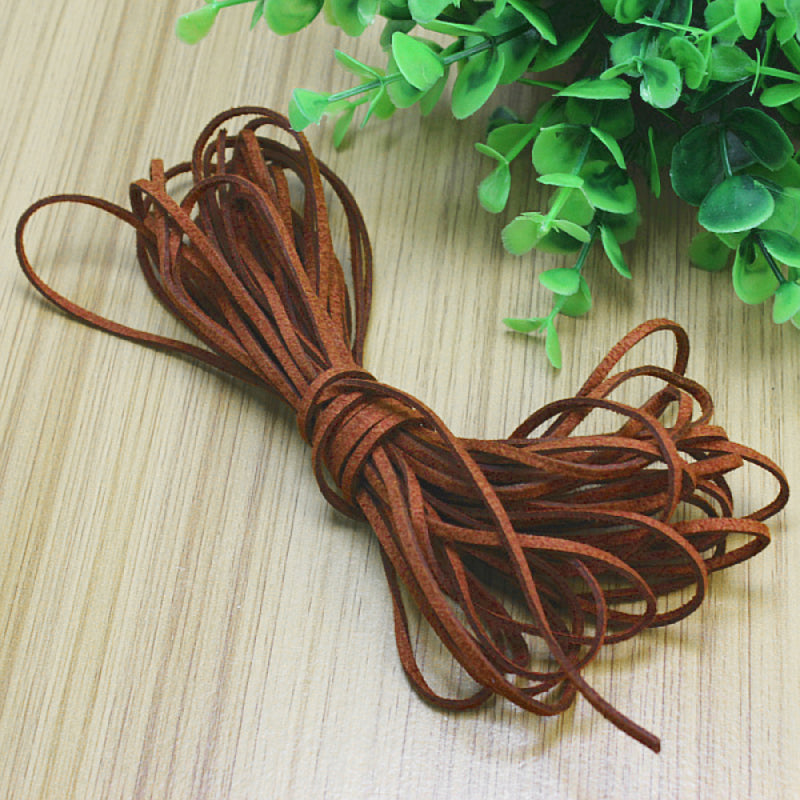 1 Roll Suede Leather String Cords For Bracelet Necklace Jewelry Making DIY Brown