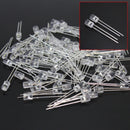 100 Pcs 5mm 2 Pin Flat Top LED Bright White Light Emitting Diode Lamp 6500K