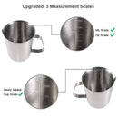Thick 304 Stainless Steel Measuring Cup mug 500ML with handle for kitchen AHQ
