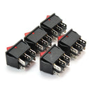 5pcs Square On-Off Press Button 6 Pins Rocker Switches Toggles AC 250V 20A