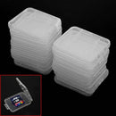 20Pcs Transparent Plastic Cases Box Storage for Memory Card Cases SD SDHC Card