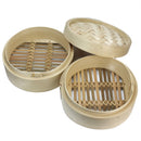 Bamboo Steamer Set with 2 Basket and 1 Lid Kitchen Cookware Fish Dim Sum Rice