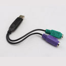 Dual PS2 Female To USB 2.0 Male Converter Adaptor Cable Wire For Mouse-Keyboard