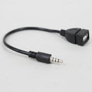 3.5 mm Male Audio AUX Jack to USB 2.0 Type A Female OTG Adapter Cable 1 O QQG