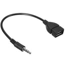 3.5 mm Male Audio AUX Jack to USB 2.0 Type A Female OTG Adapter Cable 1 O QQG