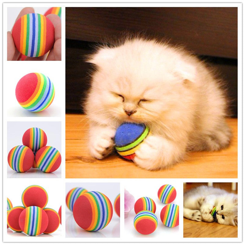 New 2Pcs Funny Alive Dog Cat Kitten Weasel Jumping Moving Rolling Pet Balls Toys