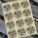Scrapbooking Thank You Heart Kraft Craft Paper Labels Stickers Hand made S DGH