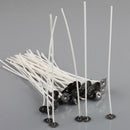 50Pcs 20 cm Candle Wicks Pre Waxed With Sustainers Cotton Core DIY