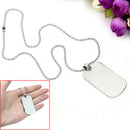 Dog Tag ID Stainless Steel Army Military Pendant Chain Titanium Necklace Hot
