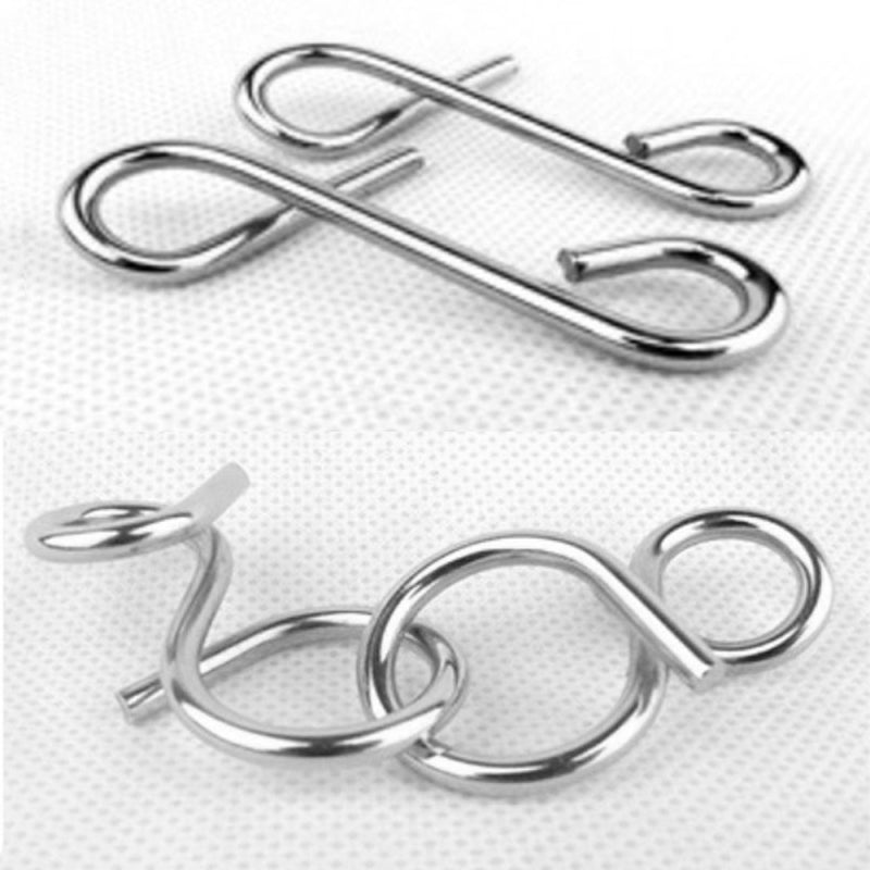 7 Sets IQ Test Toys Mind Game Brain Teaser Metal Wire Puzzles Magic Trick