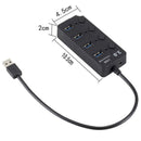 1Pc 4Port USB 3.0 Hub Splitter AC Power Adapter For PC 5Gbps + US Plug WUS