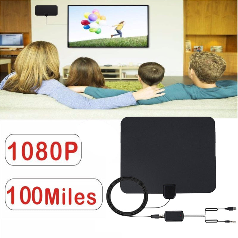 New Indoor Digital TV Antenna 100 Miles Range Amplified HDTV Signal Receiver