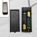 2 Pcs 2 x AAA 3V Battery Holder Case Box Wired ON/OFF Switch Black Cover New
