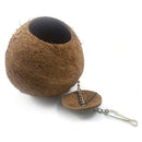 Natural Coconut Shell Bird Nest House Hut Cage Feeder Pet Parrot Parake ZSZ