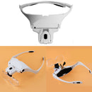 Headband Headset Jeweler Magnifier Magnifying Glass Loupe Glasses With LED Light