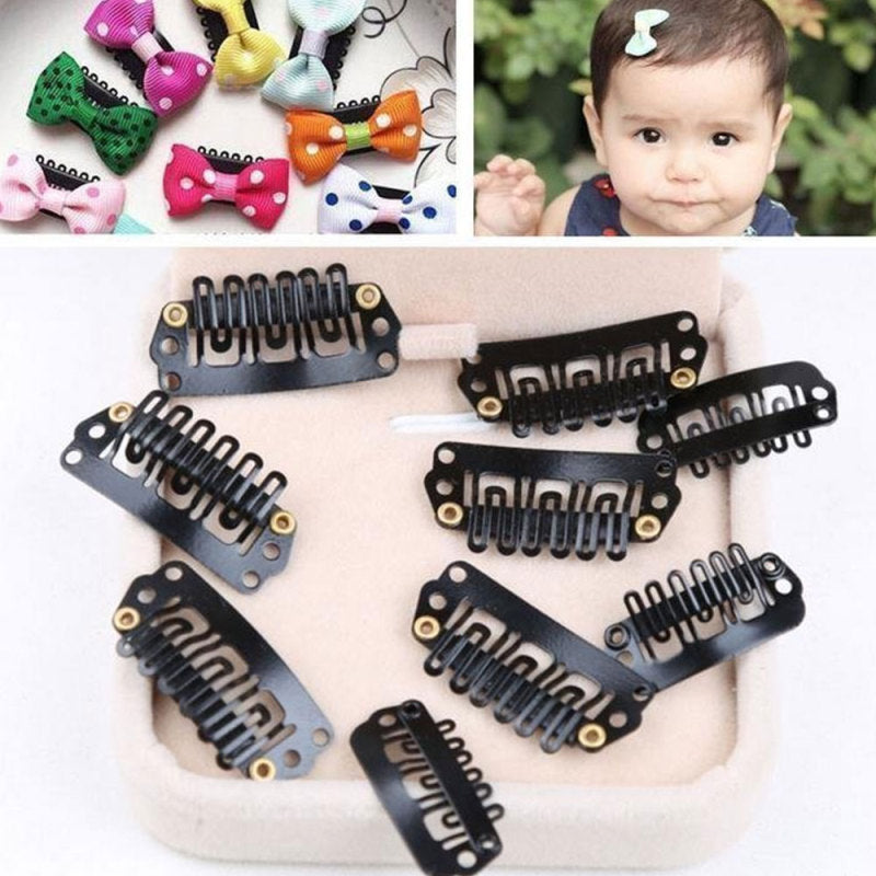 Stainless-Steel Wig Clips 6 Teeth Snap Comb Hair Extension Clips 28mm Hot 20 Pcs