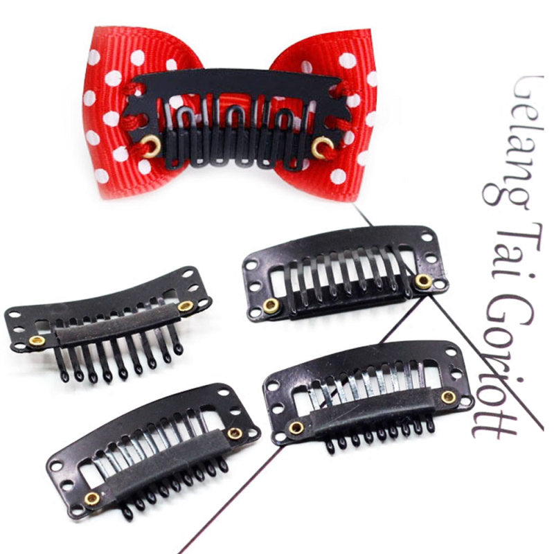Stainless-Steel Wig Clips 6 Teeth Snap Comb Hair Extension Clips 28mm Hot 20 Pcs