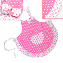 Child's Kitchen Cook 2 Layers Cloth Frills Polka Dots Toddlers Princess Apron