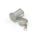 Telescopic Collapsible Stainless Steel Hiking Camping Cup Key Ring Emergency