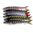 8 Segment Fishing Lures Baits Multi Jointed Minnow CrankBait Swimbait Bass Hooks
