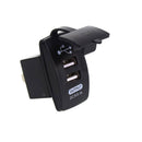 New Motorcycle Rocker Switch Style Dual USB Charger with LED Light